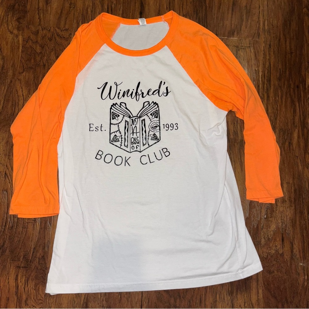 Women’s Bella Canvas Long Sleeve Tee Orange and White Medium Hocus Pocus